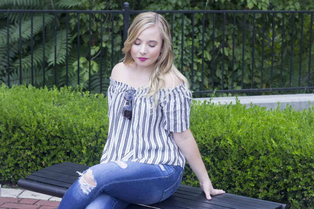 Striped Off-The-Shoulder Top | Coffee With Summer
