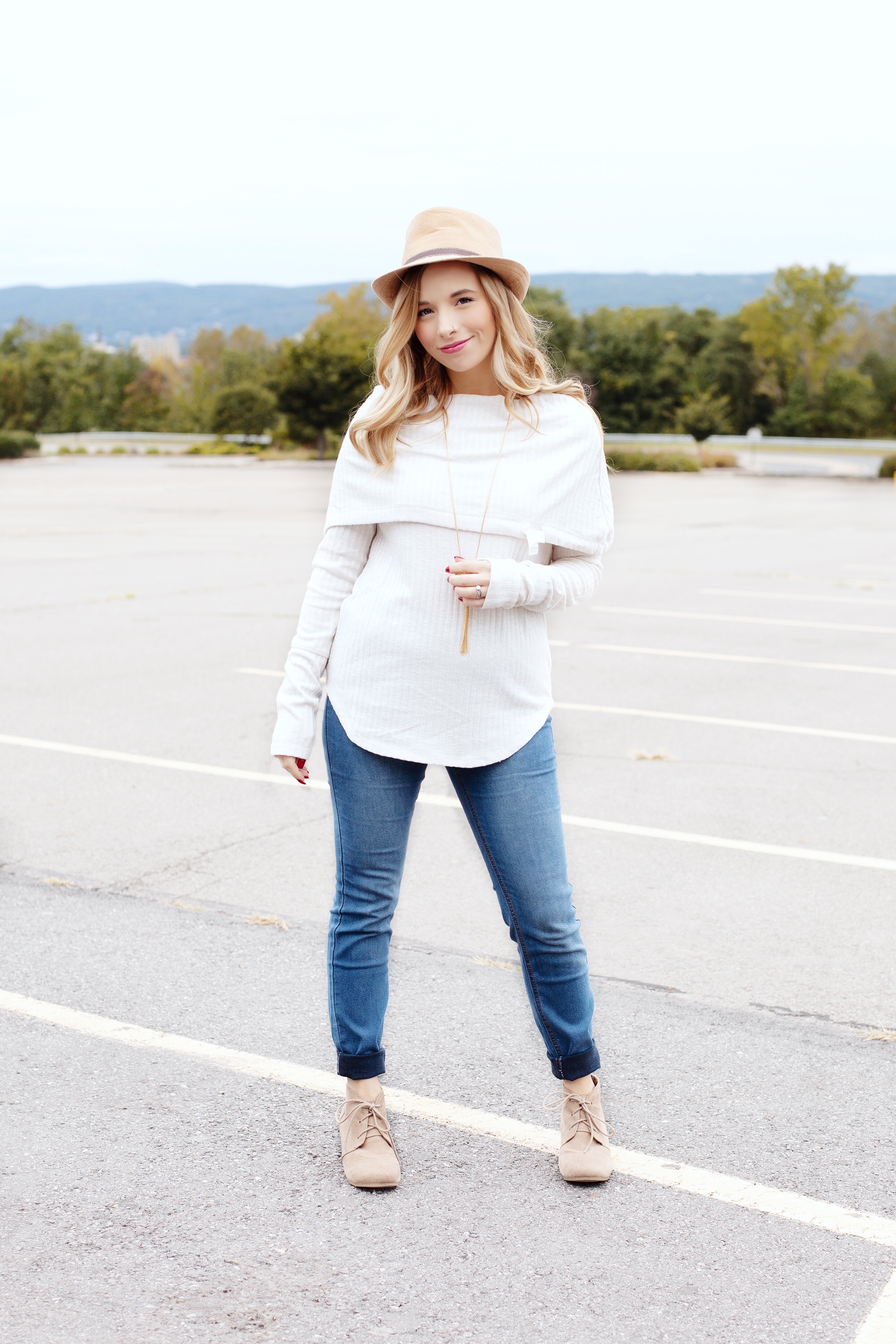 White Sweater Fall Outfit