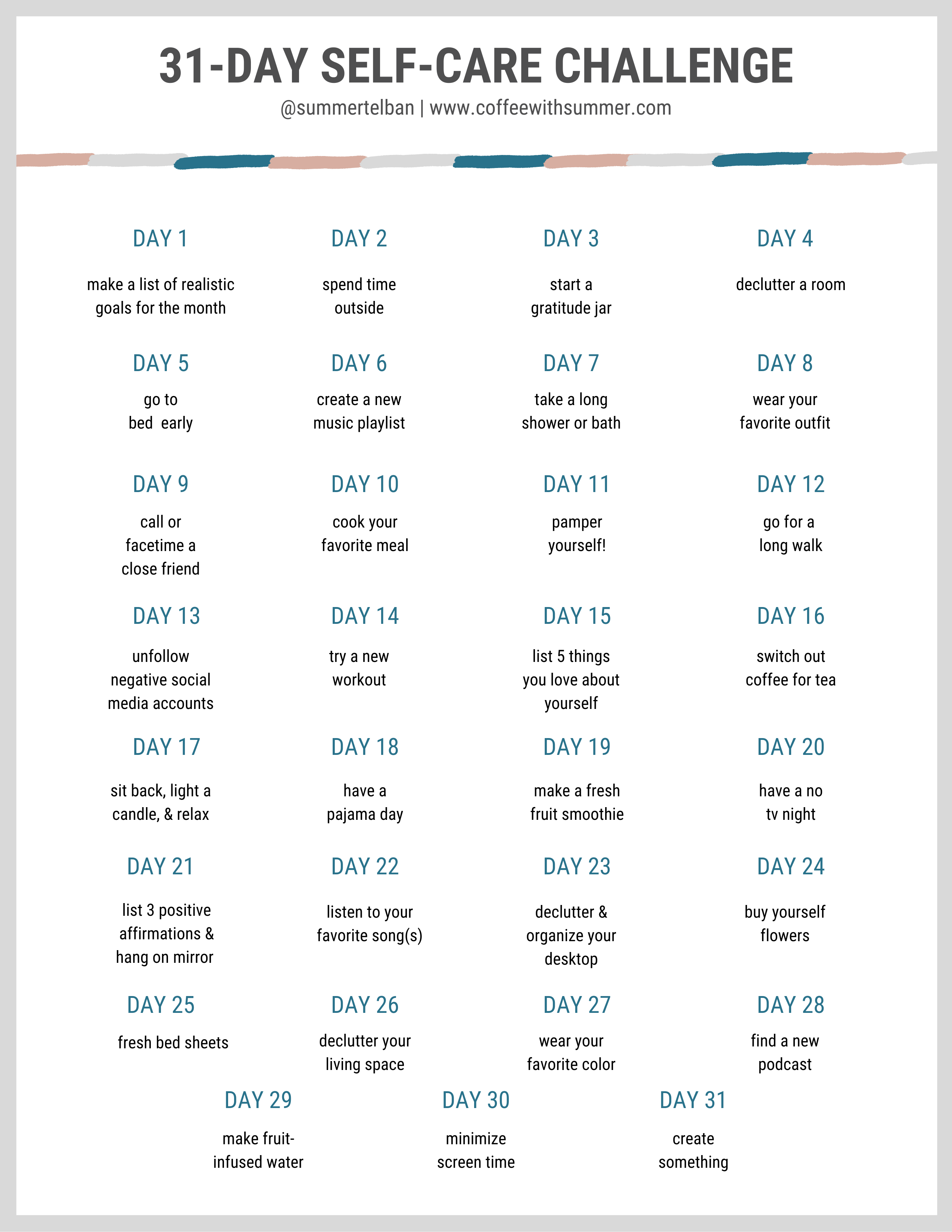 31-Day Self-Care Challenge