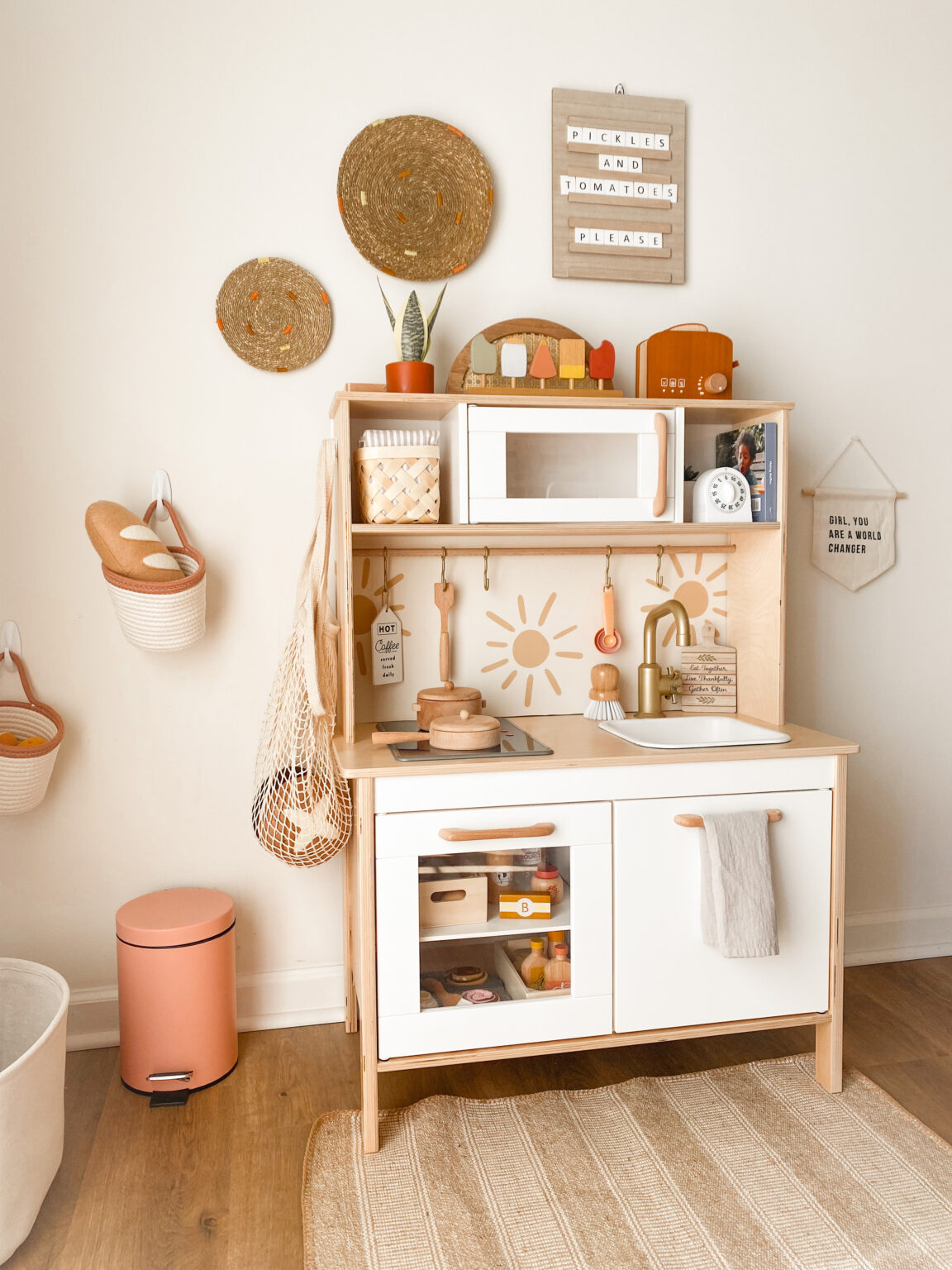 DIY IKEA Duktig Play Kitchen Boho Makeover - Coffee With Summer